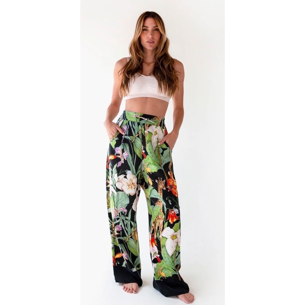Niluu | Monroe Alyx Floral Print Satin Pajama Pants Sz M